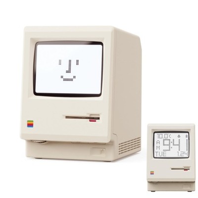 Maclock Pixel Alarm Clock, 1984 Computer-Inspired USB Desk Clock with Pixel D...
