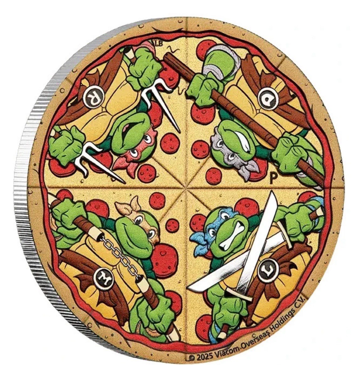 2025 Tuvalu Teenage Mutant Ninja Turtles Pizza 2oz Silver