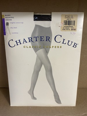 Vintage 1997 Charter Club Classic Shapers Sz A Style 110 Chocolate Pantyhose