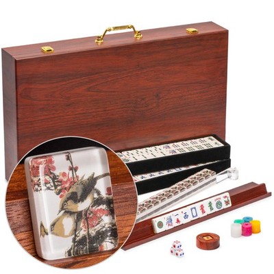 American Mahjong Set, Little Birdie with Wooden Case, Wooden Racks with Acryl...