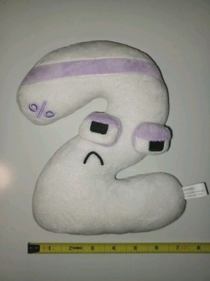 NUMBER LORE Plush 2 Two Alphabet Lore Stuffies White Purple 