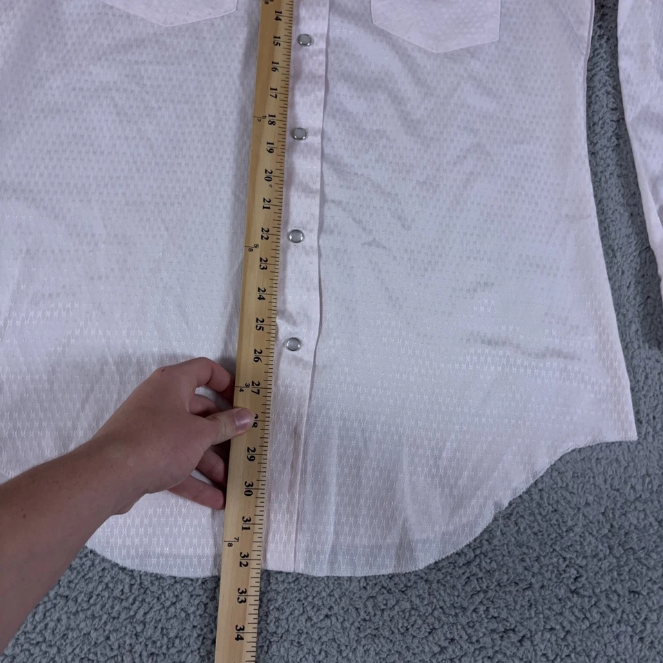 Camisa DE COLECCIÓN H Bar C Para Hombre Grande Rosa Perla Snap Geométrica 16-35 EE. UU. AÑOS 70 80 Foto 3 de 4