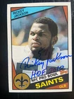 Rickey Jackson Autographed 1984 Topps Football ROOKIE Card #303 Saints HOF