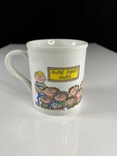 Vintage CustomCard “Home Sweet Home” Mug – 1980s Cartoon Family Illustratio