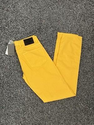 Canali Herren Gelb Chino Hose Pants 46 W31 L34 Baumwolle Stretch Slim Fit
