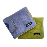 Fluffino® Hundehandtuch Mikrofaser 2Er-Pack 90 X 50 Cm Grau & GrüN Abtrockentuch