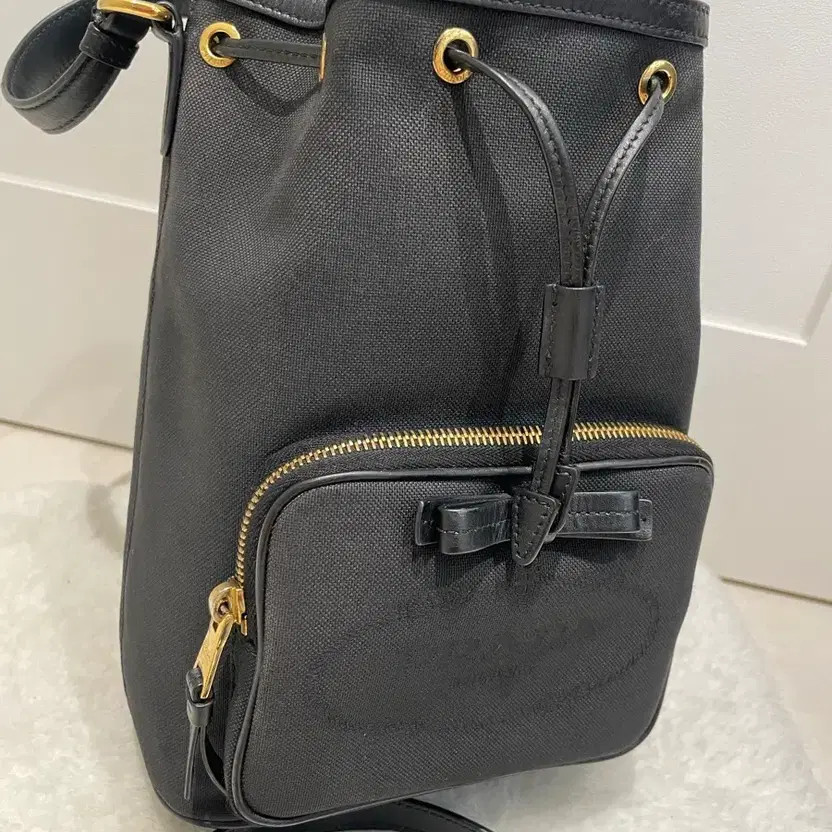 Prada Bucket Crossbody Bag - Black with Gold Details thumbnail 2