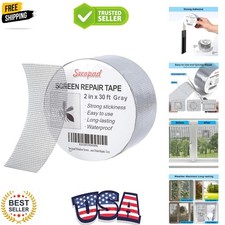 Grey Window Screen Repair Tape, 2IN X 30FT 360IN Screen Repair Kit for Window...
