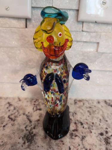 Vintage Murano Hand Blown Glass Clown ICET