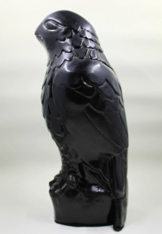 Estátua de Falcão Maltês Vintage 11” Preto Fred Sexton 1941 Réplica Resina Sólida - Imagem 3 de 4