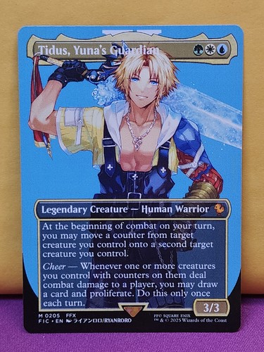 1x BORDERLESS Tidus, Yuna's Guardian, NM, FIC, Magic: the Gathering, MtG