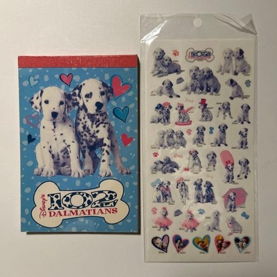 101 Dalmatiner Notizblock & Aufkleber Disney Vintage Near Mint Hund Welpe