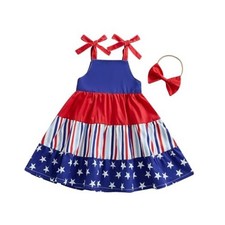 Rtnnsbbfcm Toddler Girl 4th of July Outfit Independence Day 3-4T Stars Stripes