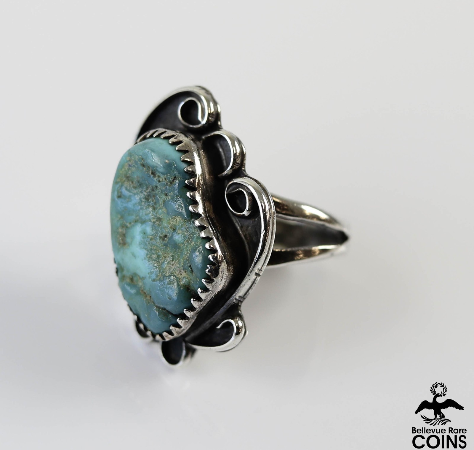 Boho Silver & Turquoise Statement Ring - image 3