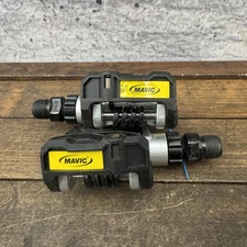 Mavic Clipless Road Bike Pedals Dual Sided SPD Style Silver Black 305g No Cleats