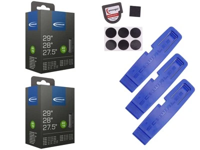 MOTAGO 2x Fahrradschlauch Schwalbe 57-622 (29x2.25) AV 40mm Schrader + Zubehör