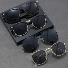 Sunglasses Men Women 4 Pack Retro Aviator Square Clubmaster Hexagon UV400 New