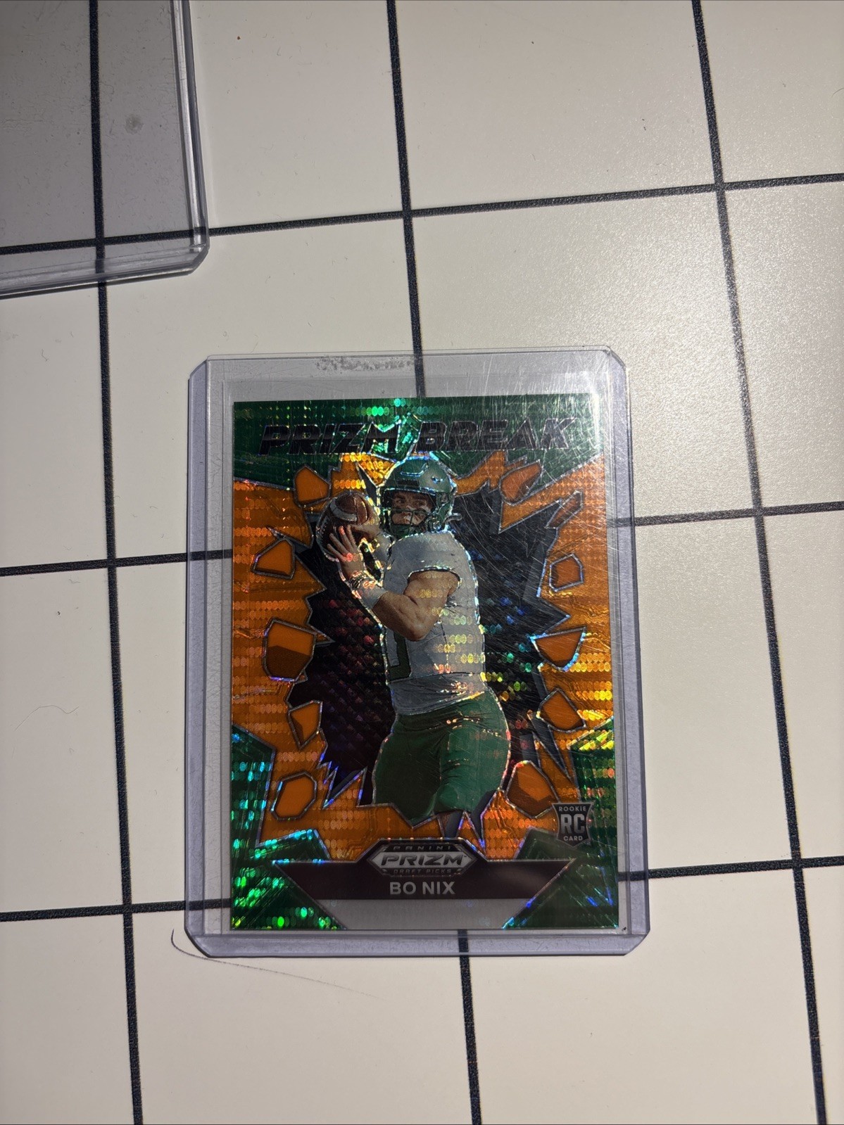 2024 Prizm Draft Picks Prizm Break Orange Pulsar #PB-BNX Bo Nix RC 06/49