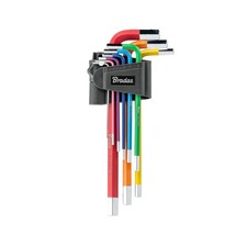 Innensechskant Schl&uuml;ssel Satz Sechskantschl&uuml;ssel 1,5-10mm 9-tlg. S2 Stahl lang