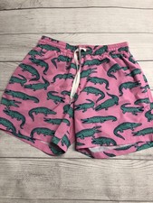 Chubbies Swim Trunks Shorts Mens Small Pink Alligator 5.5 Inseam Lined Tropical