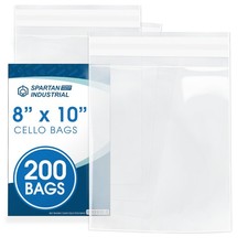 - 8" X 10" 200 Count Crystal Clear Resealable Cello Poly Bags for Packaging...