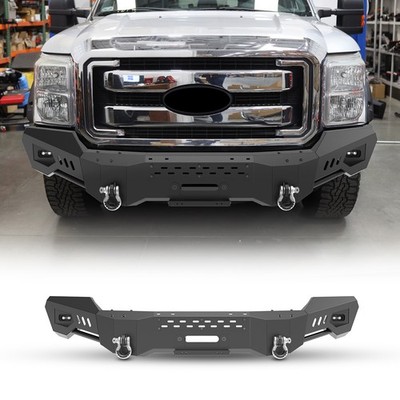 Steel Front Bumper+Winch Plate w/Pod Lights+D-Rings Fit 2011-2016 Ford F250 F350