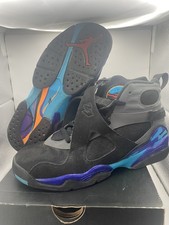 Nike Air Jordan 8 Retro Aqua Zapatos Hombres Talla US 7Y Negro 305368-025