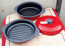 HSE Cucinella 3in1 Mikrowellen Koch Gar  Grillpfanne  rot NEU