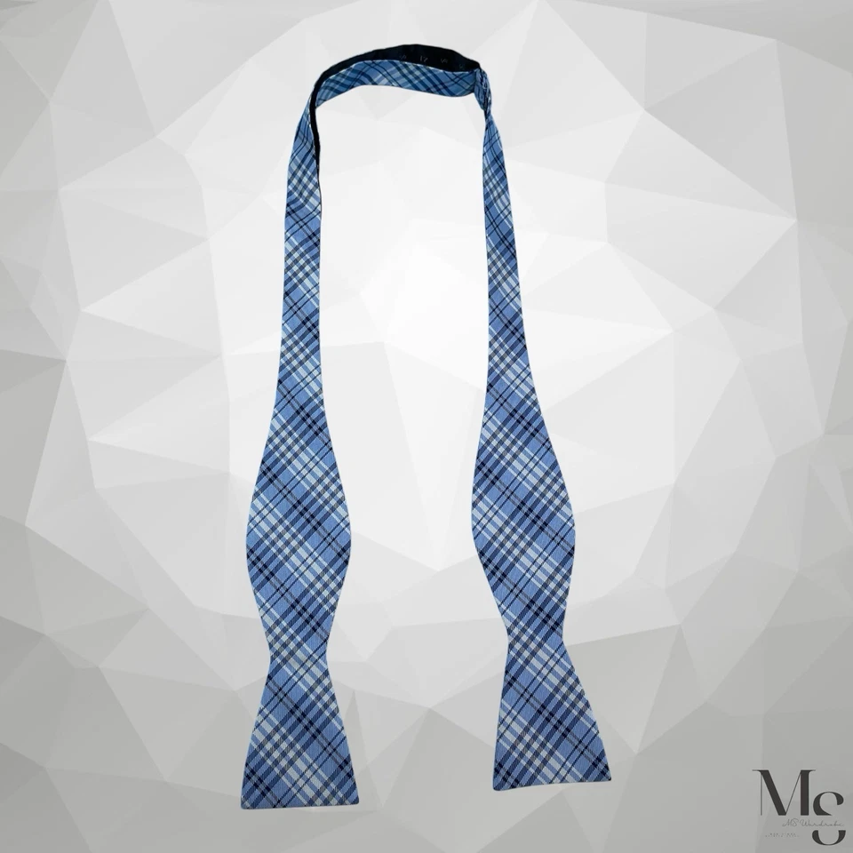 Pajarita de seda ajustable a cuadros azul para hombre NEGRO MARRÓN 1826 con: 2,25 EX ESTADO Foto 2 de 4