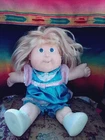 1980s Cabbage Patch Kids Blonde Hair Blue Eyes One Tooth Blue Dress Shoes
