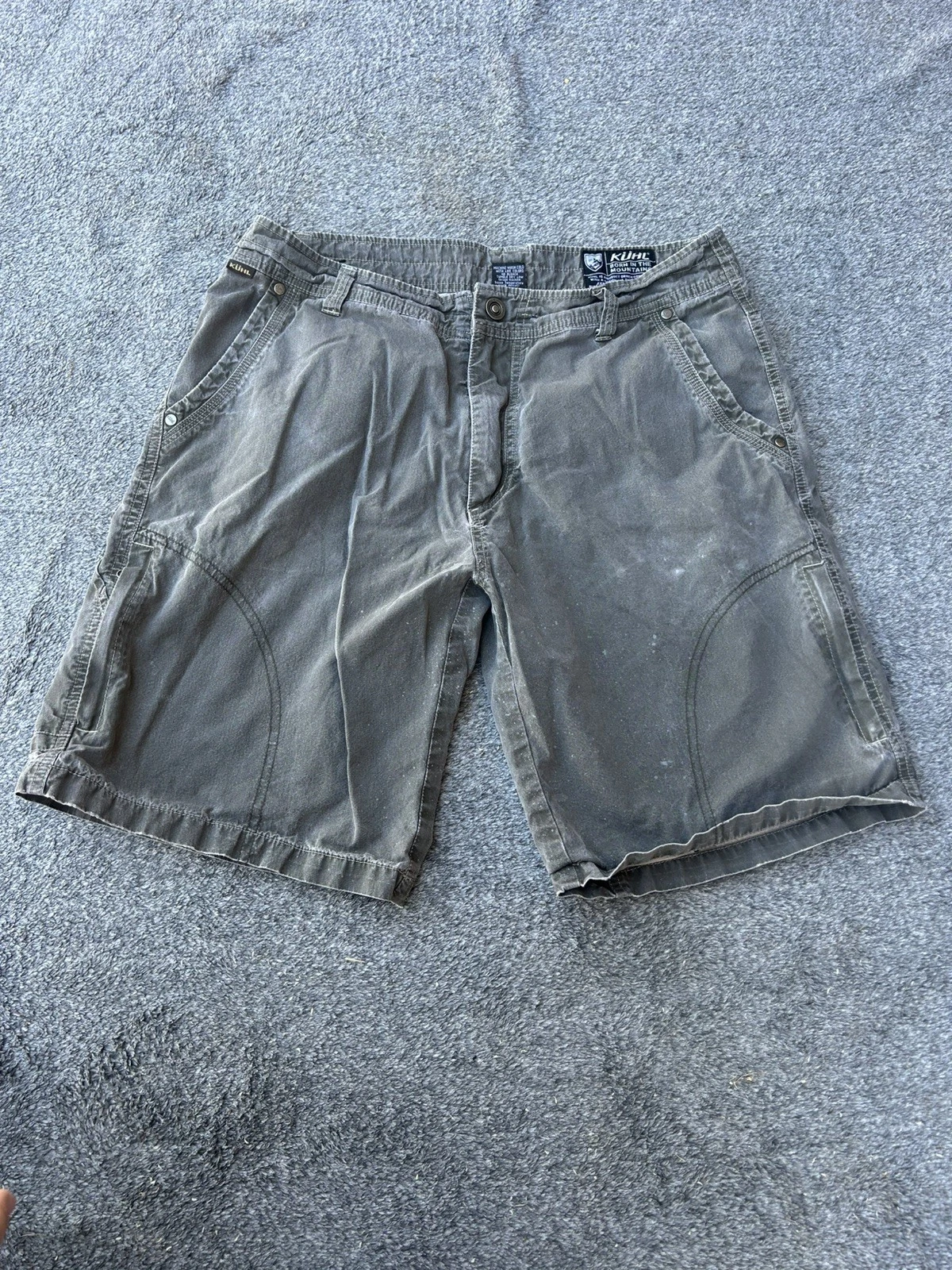Kuhl Hiking Shorts Mens Size 34 Brown Vintage Patina Dye Outdoor Cotton Nylon