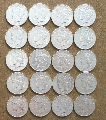 ROLL 1935-S  PEACE SILVER DOLLARS..  AU/BU