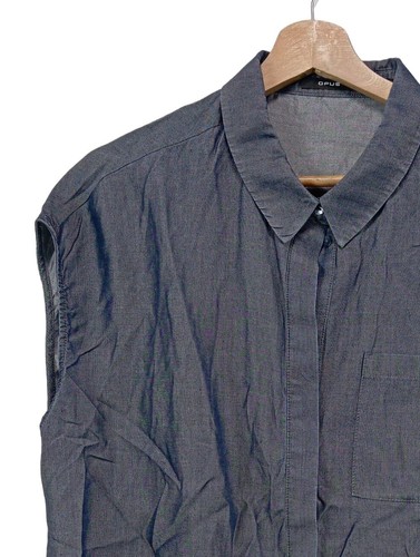OPUS Camicia blusa Donna Camicetta a blusa Taglia IT 44 blu stile casual - Foto 3 di 6