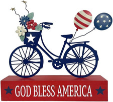 4Th of July Decorations Patriotic Decor American Flag Balloon Bicycle Signs Memo