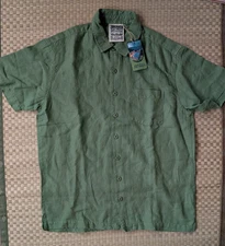 NWT Jungmaven Tornado Short Sleeve Button Up Shirt Matcha Men's Size Medium