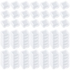 AUEAR, 100 Pack Mini Clear Jewelry Box with Hinged 100 Pack, 1.4 X X 0.7"