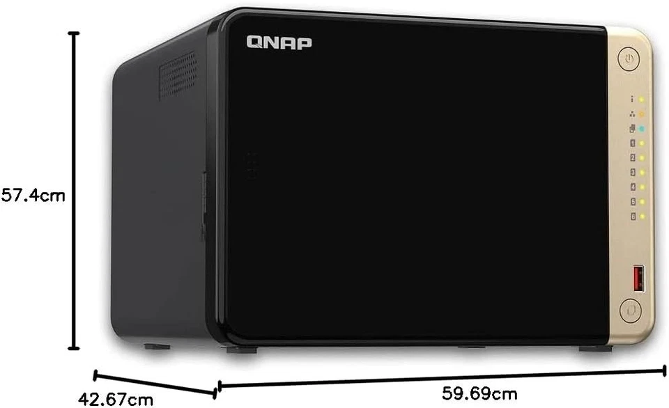 QNAP TS-664-8G 6-Bay, Intel Quad-core CPU, 2 x M.2 Slots, 2.5GbE Desktop NAS, - Image 2 of 4