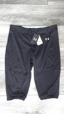 Under Armour Youth XL Cropped Fitted Softball Pants Court Black New W Tags