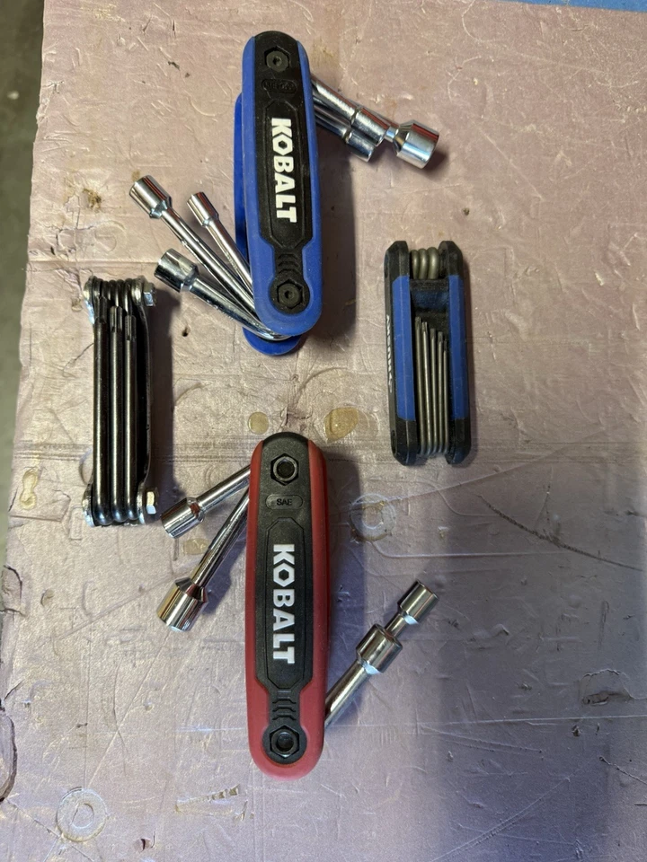 COMBO (4) KOBALT folding Metric and SAE Nut Drive Set + Husky Folding Hex Key - Image 3 of 4