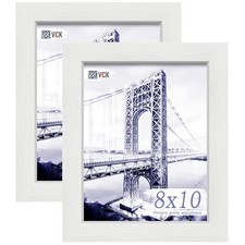 VCK 8x10 Poster Frame White - 2 pack, Solid Wood Picture Frames with Polished...