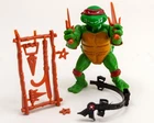 Raphael with belt & complete weapons rack -Mostly Un-Punched TMNT Playmates 1988