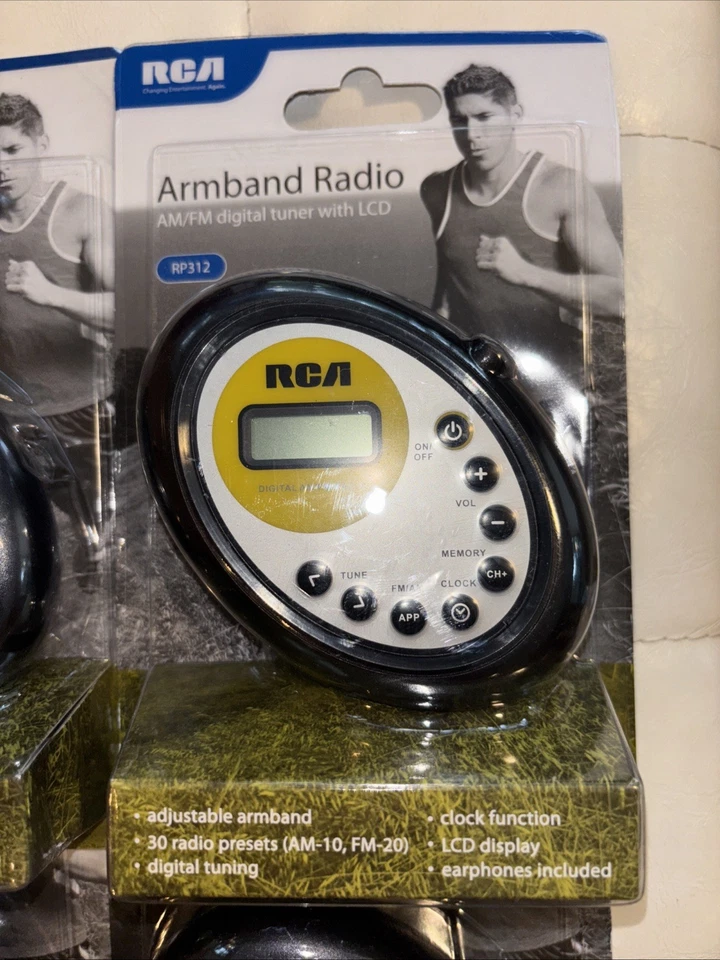 NEW RCA AM/FM Armband Radios FACTORY SEALED Earphones Included LCD (lot of 6) - Image 2 of 4