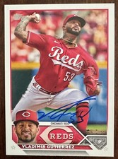 Vladimir Gutierrez Auto Signed 2023 Topps Series 1 #198 Reds IP
