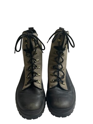 Bally Men\'s Trailblazer Combat Leather Boots Black Full Lace Up Size 10.5 Men main image 4