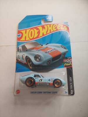 SHELBY COBRA DAYTONA COUPE HOT WHEELS RACE DAY 5/10 BLUE GULF OIL