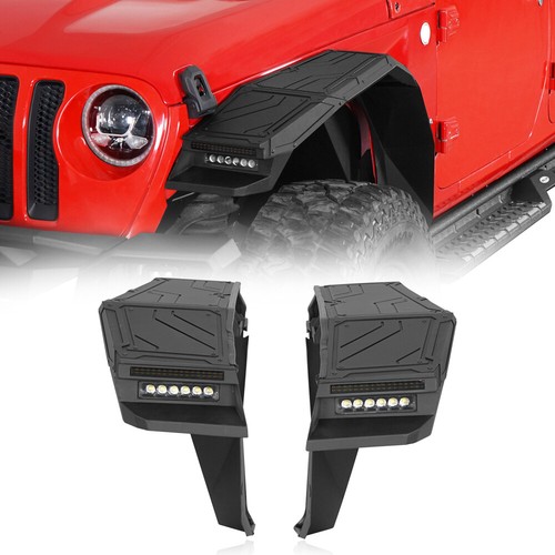 Fit Jeep Wrangler Gladiator 2018-2024 Pair Aluminum Front Fenders w/Turn Signal