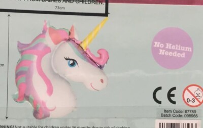 Ballon Géant Licorne Autogonflable - Décoration Fête Multicolore 76 Cm Sans Hélium