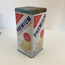Vintage 1969 Nabisco Premium Saltine Crackers Tin MADE IN USA - Midcentury Tin