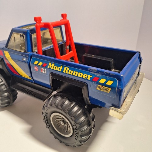 1983 Tonka Chevrolet Mud Runner Pressed Steel Truck Blue W/ Red Roll Bar READ! - Picture 4 of 15