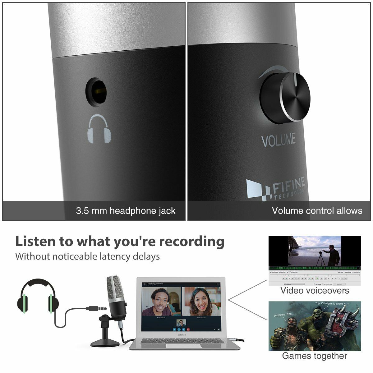 Mikrofon PC Gaming USB Kit Studio Pro Audio Aufnahme für Laptop